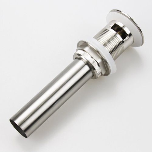 Bathroom Faucet Vessel Pop Up Sink Drain, Brushed Nickel with Overflow