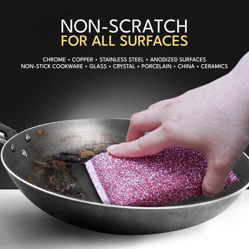 Dish Sponges for Kitchen (6 Pcs Pack) - Non Scratch Scrubbers for Cleaning Dishes - Reusable Dish Sponge Scrub Pads for Dishwashing & Washing - Household Scrubber Supplies & Tool for Pots, Pans, Sink