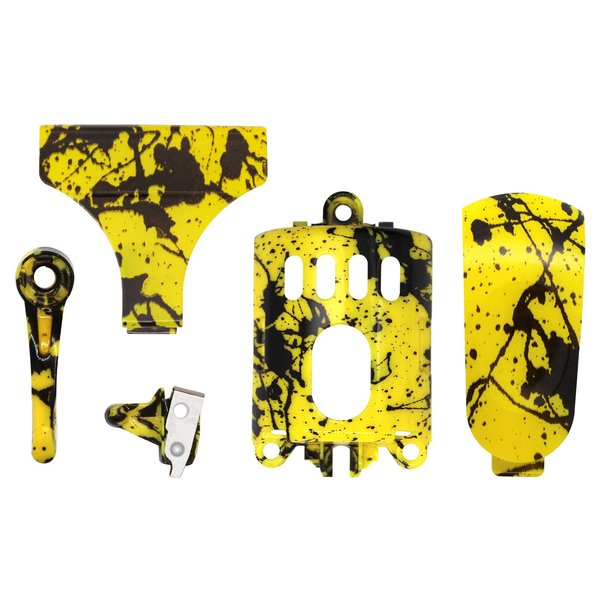 Anrom DIY Hair Clipper Accessories 5PCS, Dial Button, Switch, Motor Cover, Cutter Head Protection, Cover Decoration Piece, Suitable for 5 Star Series #8148 Camouflage Yellow