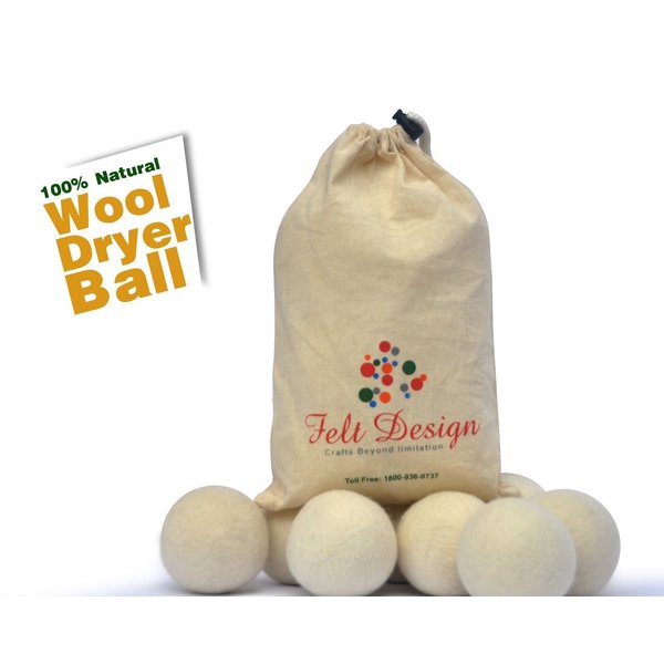 Wool Dryer Balls-6 balls in Packets,100% Pure Wool dryer balls by felts Design