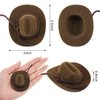 Hercicy 36 Pcs Mini Cowboy Hats for Crafts Wedding Favors Decoration Flocking Miniature Felt Cowgirl Western Party Hat Dollhouse Decor for Dollhouse Craft