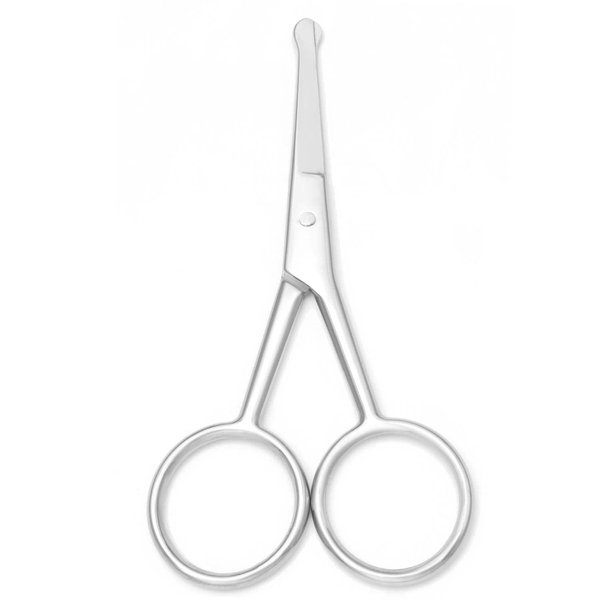 Yutoner Premium Manicure Rounded Tip Scissors Multi-purpose Stainless Steel Cuticle Pedicure Beauty Grooming Shears for Nail, Eyebrow, Eyelash, Dry Skin, Nose Hair (Silver 4 Inch)