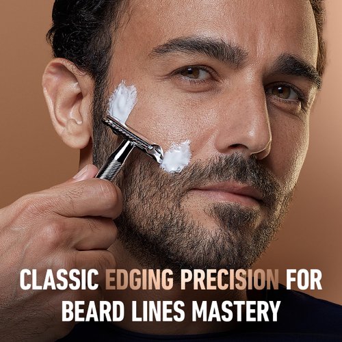 King C. Gillette Safety Razor with Chrome Plated Handle and 5 Platinum Coated Double Edge Safety Razor Blade Refills