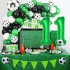 11th Birthday Soccer Balloons Arch,11th Soccer Garland Kit with Green Number 11 Balloon Football Balloons Soccer Mylar Foil Balloons for Boys Kids 11th Birthday Soccer Theme Party Decorations