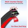 SOZATO Car Door Seal Strip,3 Layer Pyramid Structure Automotive Rubber Weather Stripping Self Adhesive Auto Door Soundproofing Weatherstrip Fit Truck Pickup Rv Trunk Hood Cove(Pyramid 68.8Ft)