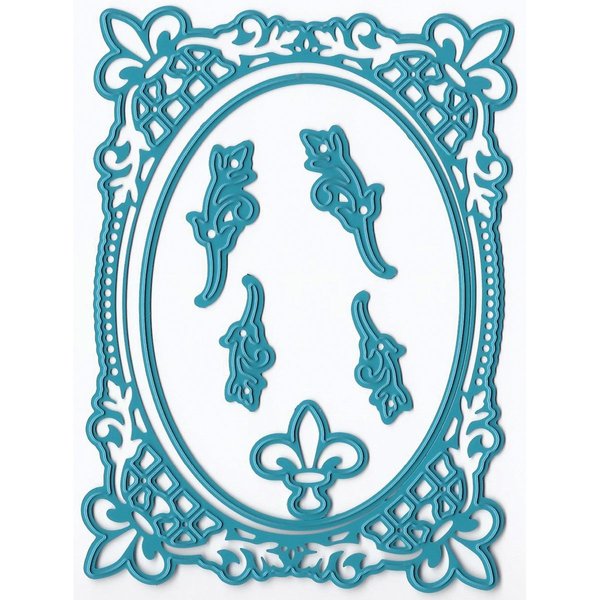 Ecstasy Crafts Joy Crafts Cut and Emboss Die, 3.125 by 4.25-Inch, French Lily Oval