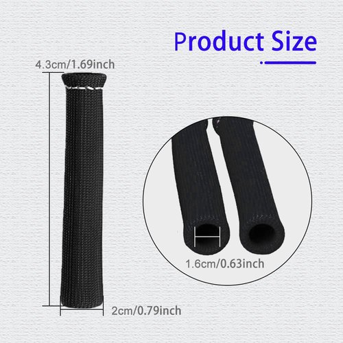 8Pcs Spark Plug Wire Boots Heat Shield Protector Sleeve, 1200 Degree Spark Plug Heat Cover, Sleeve Heat Shield Cover, Insulator Sleeve Spark Plug Wire Boots 6 inch for Car Truck (Black)