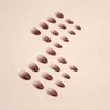 Brown Press on Nails Short Fake Nails Almond Shape False Nails Gradient Brown Acrylic Nails Glossy Glue on Nails Full Cover Artificial Nails Fall Winter Stick on Nails Short Press on Nails for Women