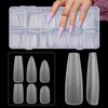 LIONVISON Coffin Nails Tips Long: No C Curve GuideLines Nail Tips for Acrylic Nails, Full Cover Press on Nail tips, Full Matte Fake Nail Extension Tips for Beginners DIY Nail Salon, 12Sizes, 240PCS