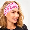 HIFANMM 5pcs Breast Cancer Awareness Headbands Pink Ribbon Elastic Wide Head Band Women Headwraps Non Slip Hair Accessories Sports Running Stretchy Twisted Hair Band