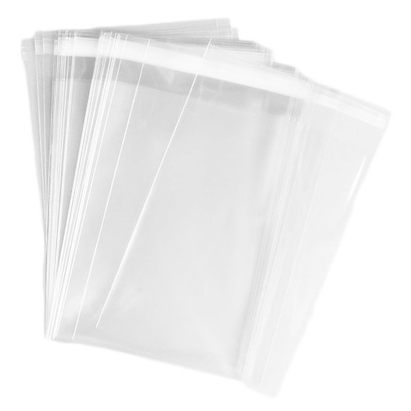 100 Pack Clear Resealable Cellophane Bags - Thick 2 MIL Glossy Self Seal Cello Bag for Gifts, Food, Soap, Candles and Bakery Goods (8" X 10" - 100 Pack)