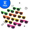 Neliblu Kids Sunglasses Party Favors 80’s Style Sun Glasses for Beach and Pool Parties, Carnival Prizes, Party Favors, Party Toys, Bulk Pack Neon Sunglasses for Kids And Adults (1 Dozen)