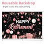 Retirement Party Decorations for Women, Rose Black Retirement Decorations for Women Include HAPPY RETIREMENT Balloons Banner Paper Pompons Retired Backdrop Tablecloth Cake Toppers
