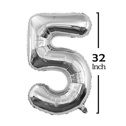 GOER 2025 Foil Number Balloons for 2025 New Year Eve Festival Party Supplies Graduation Decorations (Silver,32 Inch)