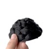 VAVANGA Small Size Natural Braided Chignon Bun Hairpiece Black Donut Scrunchie Clip in Hair Bun Updo Hair Piece Twisted Bun Ponytail Hair Extensions Clip in Fake Bun for Women(#1B, N1-BL)