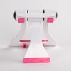M&T Displays Foldable Universal Phone Stand for 7.44-9.5 Inch Compatible with Mobile Devices Ipad E-Reader Drawing Pad White-Pink Plastic Adjustable Portable Support