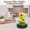 OLTLYUNH Sunflower Flower Bouquet Set,Mini Bricks Botanical Collection Flowers Building Blocks,Assembly Bonsai Tree Friends Sets, Valentine's Anniversaries Birthday Gift for Women Friends Adults
