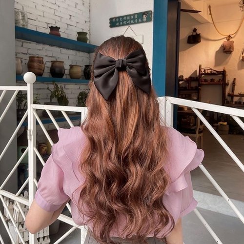 iRIIRIO 3pcs Hair Barrettes With Solid Colors Bows Hair Clips with Bowknot for French Hair Style for Girls Women (black/green/purple)