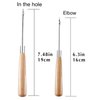Zxiixz 2 PCS Awl, Leather Sewing Awl with Wood Handle, Hollow, Speedy Stitcher Sewing Awl for DIY Leather Sewing & Stitching