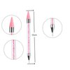 HIGHROCK Dual Ended Nail Rhinestones Picker Pencil Nail Art Design Dotting Pen, Nail Art Decoration Tool with 2 Extra Wax Head (PINK)