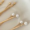 FRDTLUTHW 4PCS X Shaped Gold Metal Hair Bobby Pins,Pearl Hair Barrettes,Small Cute Hair Clips,Fashion Non Slip Styling Hair Accessories for Women(Gold)
