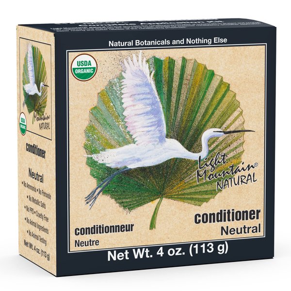 Light Mountain Henna Hair Color & Conditioner - Neutral Hair Dye for Men/Women with Conditioning Botanicals for Shiny Hair, 4 Oz