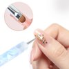 French Manicure Brush -Two Way Nail Art Brush with Dotting Manicure Tool for Manicure Cuticle Clean Up Nail Art Design- Professional Nail Salon Quality Brush, Nail Dotting Pen (10#, Blue)