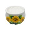 ACK Sponge/Soap Holder (Sunflower), Ceramic Hand Painted Sponge Holder for Kitchen Sink, Kitchen Décor, Scouring Pad