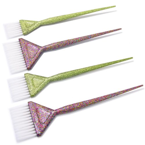 Vellen Hair Color Brush Set, 4 different sizes for smooth Application, Perfect for Hair coloring and Balayage, Reusable and Washable (Multi Glitter)