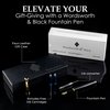 Wordsworth & Black Fountain Pen Set, Extra Fine Nib, Includes 24 Ink Cartridges & Ink Refill Converter, Gift Case, Journaling, Calligraphy, Smooth Writing Pens [Black Gold], Perfect for Men & Women