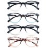 OLOMEE Reading Glasses Women Round Readers Glasses +1.25 for Small Head/Petite Face Cheaters W/Lightweight&Comfortable Fit 4 Pack