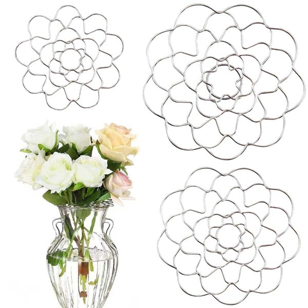 Eyech 3PCS Flower Arrangement Holder, 4", 5", 6" Metal Flower Frogs for Vase Bendable, Reusable Floral Grid for Vase, Flower Vase Separator for DIY Floral Display