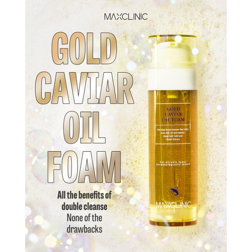 MAXCLINIC [K-Beauty] Gold Caviar Cleansing Oil to Foam | Daily Face Wash Oil Based Cleanser to Foam | Korean Oil Foaming Face Cleanser | Hydrating Facial Cleanser for Dry Sensitive Skin (3.72 fl oz)