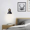 ArcoMead Swing Arm Wall Lamp Plug-in Cord Industrial Wall Sconce, Bronze and Black Finish,with On/Off Switch, E26 Base,1-Light Bedroom Wall Lights Fixtures,Bedside Reading Lamp