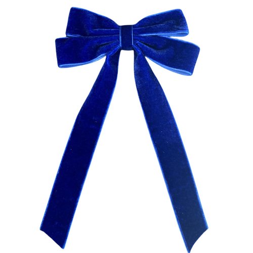 2Pcs Velvet Hair Bows Ribbon for Women Big Fall Alligator Clips Bowknot Hair Ponytail Holder Accessories for Women Girls Toddlers Teens Kids (Dark blue*2)