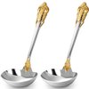 KEAWELL Luxury Gravy Ladle, 18/10 Stainless Steel, Gold Accent, Small Gravy Spoon for Home. Solid and Sturdy, Dishwasher Safe… (2)