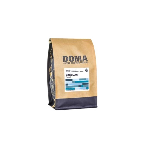 Doma Coffee Roasting Company "Bella Luna Organic Decaf" Dark Roasted Whole Bean Coffee - 2 Pound Bag