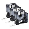 NineLeaf 3 Roll Black on White Cassettes Compatible for DYMO D1 45013 S0720530 Label Tape Replacement for LabelManager 160 280 420P PnP 220P 360D 450 210D Label Maker - 1/2 Inch x 23 Feet