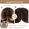 Rich Choices Hair Toppers for Women Real Human Hair Remy Human Hair Topper for Women 12inch #JL613 Brown to Bleach Blonde Hair Toppers for Thinning Hair Clip in Hair Topper Silk Base More Realistic