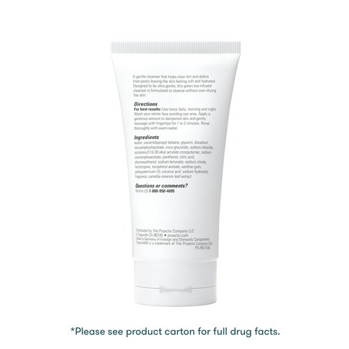 ProactivMD Ultra Gentle Face Cleanser - Daily Facial Wash for Sensitive Skin, Soothing Green Tea Cleanser for All Skin Types - 6 oz.