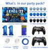 Vlipoeasn 90PCS 11th Birthday Video Game Party Decorations for Boys Set Blue 11th Birthday Supplies -11th Video Game Backdrop, Balloons, Tablecloth, Gamer and 11 Foil Balloons for 11th Birthday Party