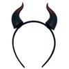 ATekatac Devil Horn Hair Clips Halloween Cosplay Gothic Hairband 3D Print Demon Horn Hairband (Round Black Red)