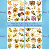Bee Temporary Tattoo - 50Pcs Bee Birthday Party Decorations Favors Supplies Honey Kids Teen Boy Girl Gift Idea Festival Décor