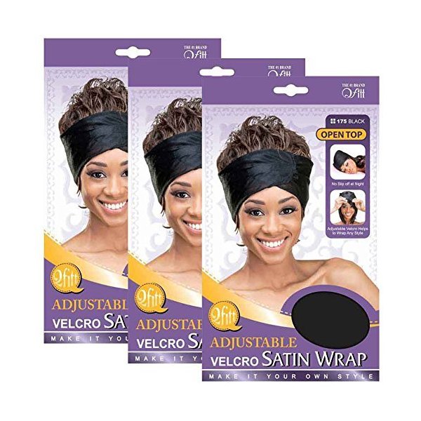 (3 Pack) Qfitt – Adjustable Velcro Satin Open Wrap #175