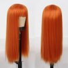 Swiking Orange Long Straight Women Wig with Bangs Heat Resistant Synthetic Wig Cosplay Party Halloween Costume Wigs