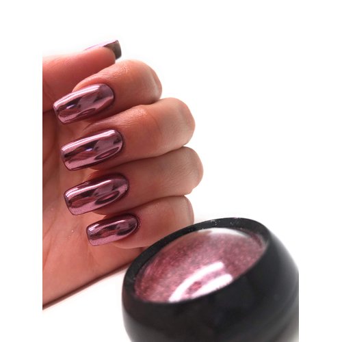 NOCTÍS Rose chrome pink, red metallic pigment powder for manicures and pedicures, nail art powders, easy to use