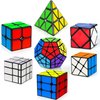 AuntyFey 7 Pack Speed Cube Set, Magic Cube Set Includes Speed Cube 2x2, 3x3, 4x4 Speed Cube, Pyramid Triangle Speed Cube, Speed Cube for Kids Toddlers Adults, Puzzle Cube Set for Kid