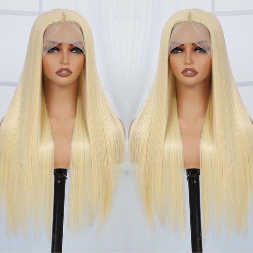 Amarlis Blonde Lace Front Wigs for Women, Pre Plucked Ready to Wear HD Glueless 13x5x1 Lace Front Synthetic Wigs for Daily Use(Blonde)