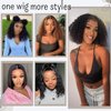 Curly Wigs Human Hair 180% Density Short Curly Lace Front Wigs Human Hair Pre Plucked Baby Hair 13X4 HD Transparent Curly Bob Wigs Human Hair Natural Black 12 Inch