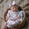 Newtotlove 7" Mini Silicone Baby, Reborn Baby Dolls Silicone Full Body Girl, Realistic Newborn Baby Doll Real Life Miniature Baby Doll with Feeding Accessories & Gift Box